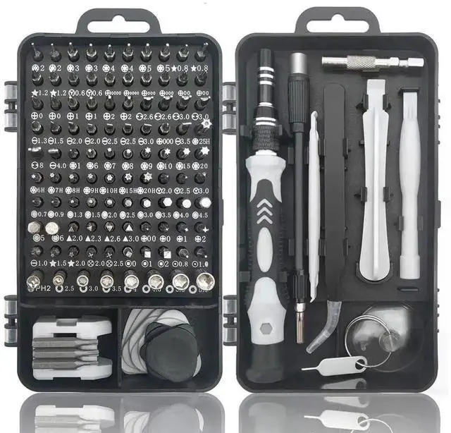 Main image of WRIARICH 115-in-1 Black Magnetic Precision Screwdriver Repair Kit with Storage Bag for iPhone, Laptop, PC & Electronics