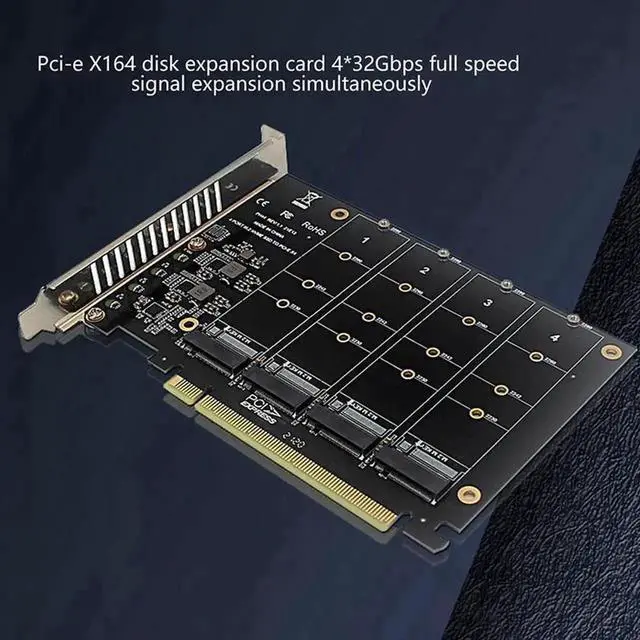 Alt view image 4 of 4 - WRIARICH 4-Port PCIe M.2 NVMe SSD Expansion Card, PCI-E X4 M.2 NVMe Solid State Drive Adapter for Desktop Motherboard
