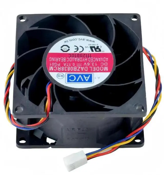 Alt view image 5 of 7 - WRIARICH AVC DAZB0838RCM 80×80×38mm PWM Cooling Fan, DC 13.6V 0.17A, 4-Pin 4-Wire Industrial Axial Fan