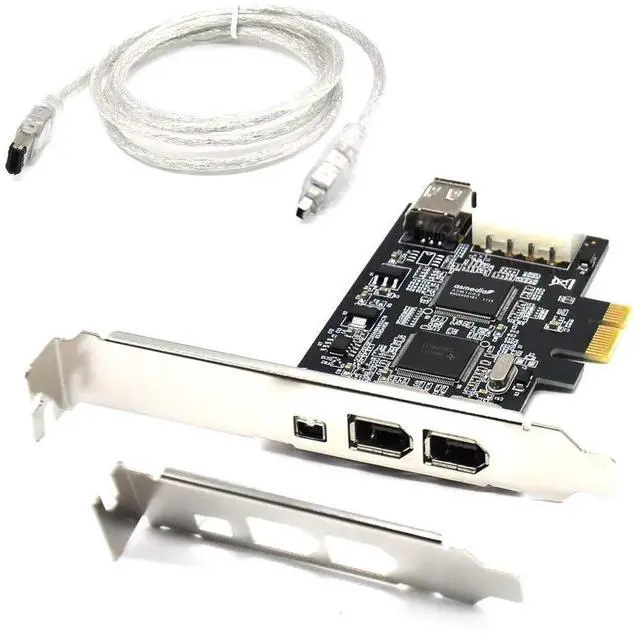 Main image of 4-Port PCIe Firewire Card IEEE 1394a Controller, 3×6Pin+1×4Pin Firewire 400/800 Adapter with Low Profile Bracket & Cable, Supports Windows 7/8/10 & Mac OS for DV Camcorders and Firewire Peripherals