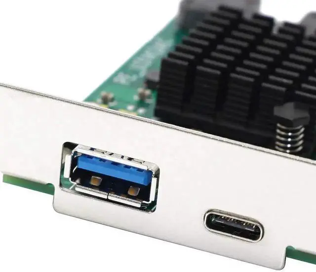 Alt view image 2 of 7 - WRIARICH PCIe to USB 3.1 Gen 2 10Gbps Dual Port Expansion Card, PCIe X4 USB 3.1 Gen 2 Type-A + Type-C Controller Adapter for Desktop PC Motherboard