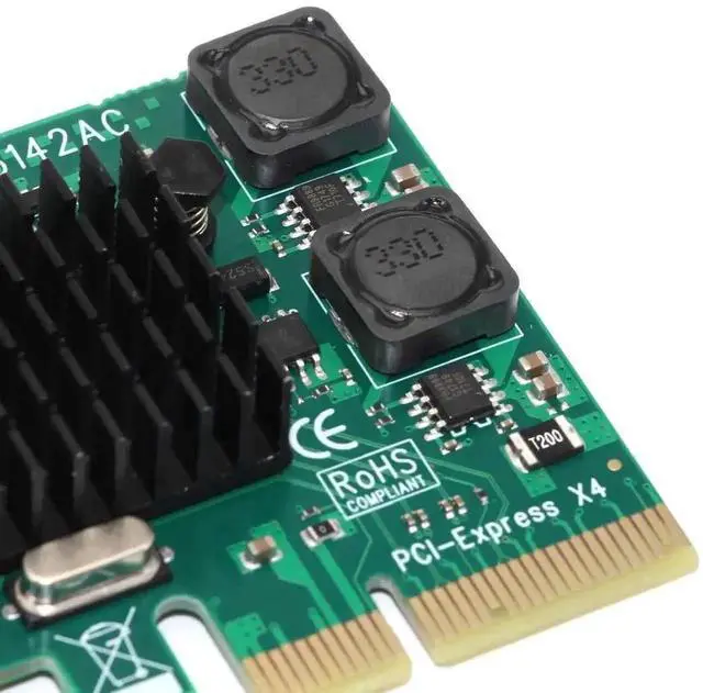 Alt view image 3 of 7 - WRIARICH PCIe to USB 3.1 Gen 2 10Gbps Dual Port Expansion Card, PCIe X4 USB 3.1 Gen 2 Type-A + Type-C Controller Adapter for Desktop PC Motherboard