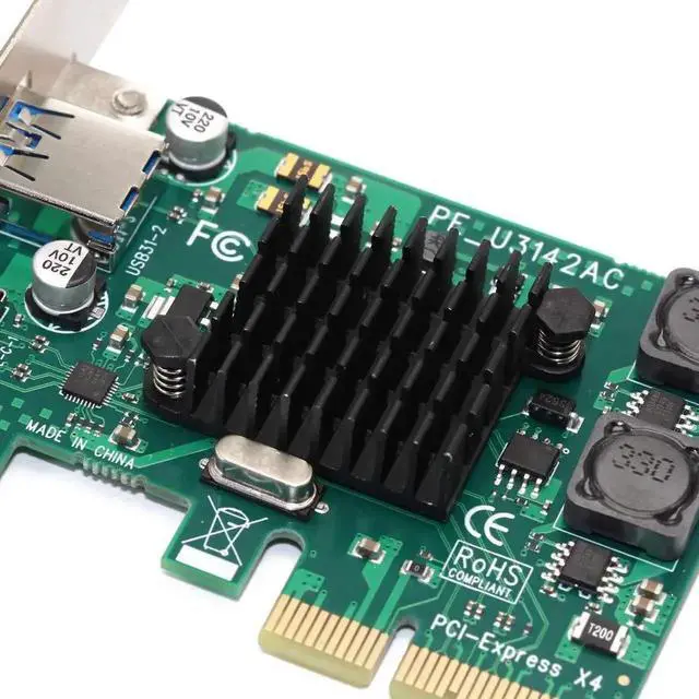 Alt view image 5 of 7 - WRIARICH PCIe to USB 3.1 Gen 2 10Gbps Dual Port Expansion Card, PCIe X4 USB 3.1 Gen 2 Type-A + Type-C Controller Adapter for Desktop PC Motherboard