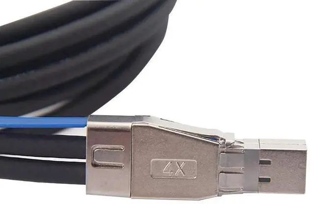 Alt view image 3 of 6 - WRIARICH 2m/6.6ft 100-Ohm 12G Mini SAS HD Interconnect Cable, SFF-8644 Male to Male Storage Cable for NVMe Enclosure, SAN & JBOD Storage Array