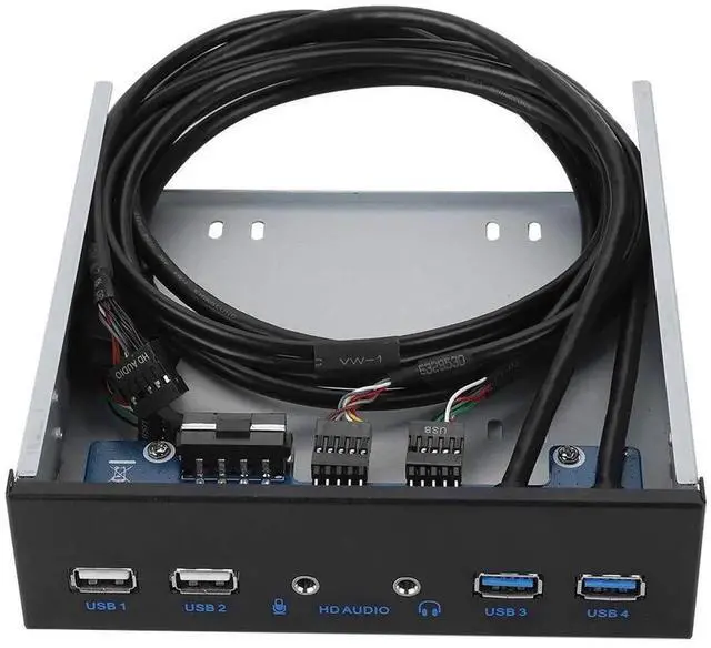 Alt view image 2 of 7 - 5.25 Inch PC Front Panel USB Hub, Internal Front Bay Expansion Panel with 2 USB3.0 + 2 USB2.0 Ports, HD Audio Jack, 19Pin USB Header Extension, Compatible with Windows XP/Vista/2003/2008 All Windows S