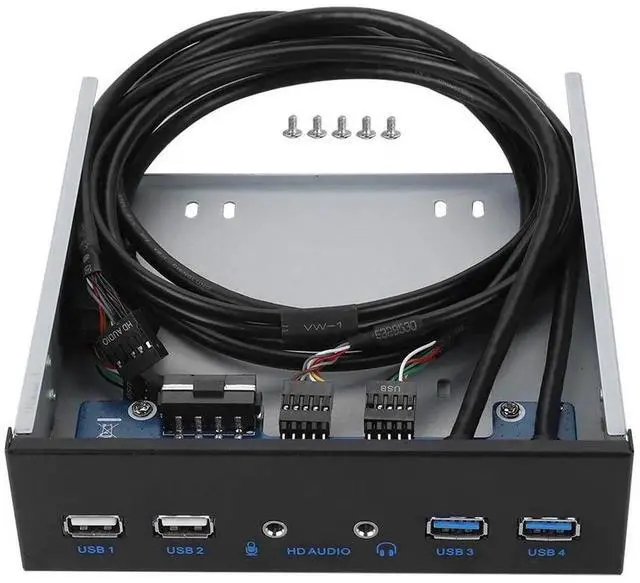 Main image of 5.25 Inch PC Front Panel USB Hub, Internal Front Bay Expansion Panel with 2 USB3.0 + 2 USB2.0 Ports, HD Audio Jack, 19Pin USB Header Extension, Compatible with Windows XP/Vista/2003/2008 All Windows S