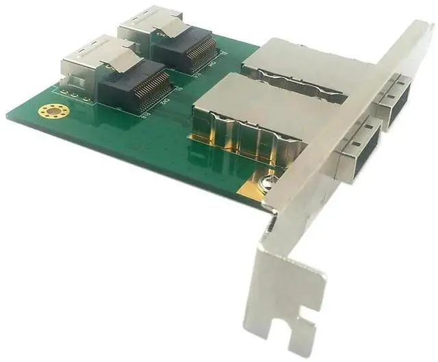 Alt view image 5 of 7 - WRIARICH Mini SAS 2 SFF-8088 External to Dual SFF-8087 Internal Adapter Card with Mount Bracket for Server Storage RAID