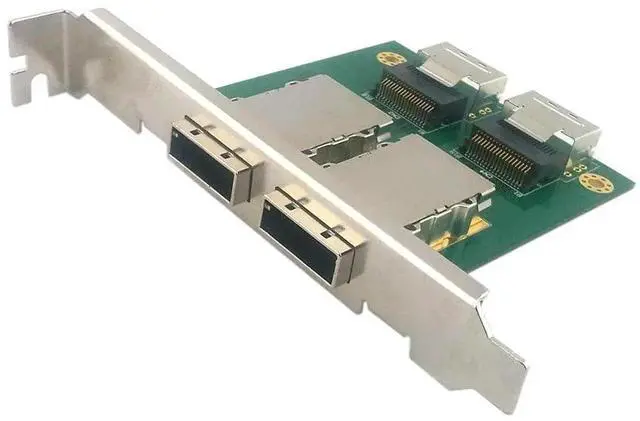 Alt view image 6 of 7 - WRIARICH Mini SAS 2 SFF-8088 External to Dual SFF-8087 Internal Adapter Card with Mount Bracket for Server Storage RAID