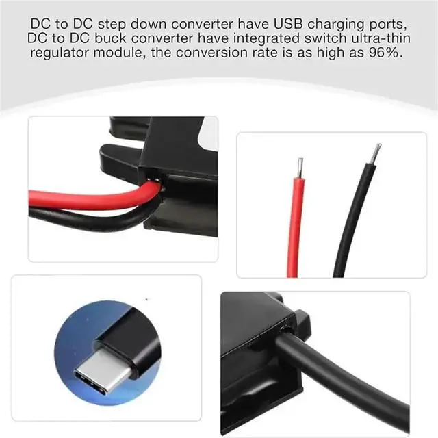 Alt view image 3 of 5 - WRIARICH 12V 24V to 5V 3A 15W DC-DC Step Down Converter Type-C Power Module for Mobile Phones