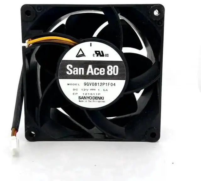 Main image of WRIARICH San Ace 9GV0812P1F04 8038 DC12V 1.5A 4-Wire PWM Cooling Fan, 80×80×38mm High Airflow Industrial Fan for PC Chassis & Server