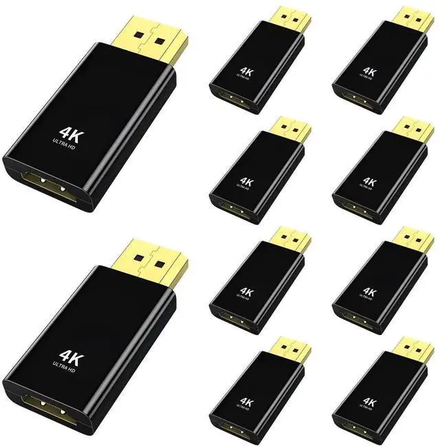 Main image of WRIARICH 10 Pack Passive DP to HDMI Adapter, 24K Gold Plated Uni-Directional DisplayPort Male to HDMI Female Converter Compatible HP Dell PC Desktop GPU AMD NVIDIA HDTV Projector