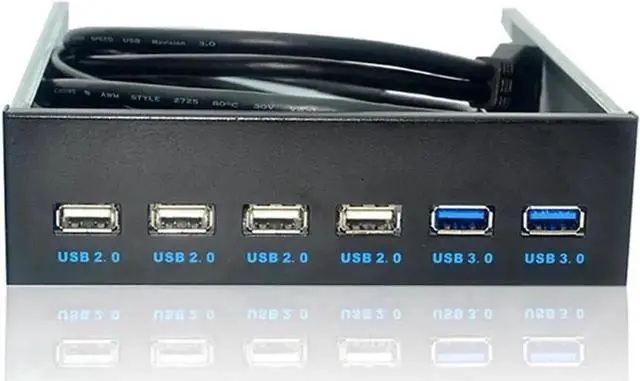 Main image of WRIARICH 5.25" Bay 6-Port USB Hub, 2 USB3.0 + 4 USB2.0 with Cable