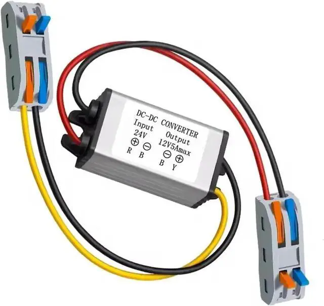 Alt view image 2 of 6 - WRIARICH 24V to 12V Step Down Converter 5A 60W DC-DC Reducer, 15-35V Input Power Regulator for Car Truck Boat Solar System