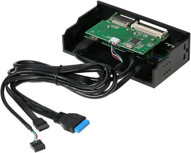 Alt view image 6 of 6 - WRIARICH 5.25 Inch All-in-One Front Panel Card Reader, 3×USB3.0 + USB-C + eSATA Port, Multi-Slot Memory Card Reader Supports MD, SD/MMC, XD, TF, M2, MS & 64G CF Cards for Desktop PC Case
