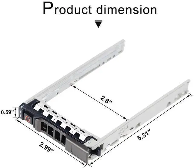 Alt view image 7 of 7 - 2 Pack 2.5 Inch Hard Drive Tray Caddy 8FKXC 08FKXC, SAS SATA SSD HDD Hot Swap Carrier with Mounting Screws Compatible with Dell PowerEdge R610 R620 R710 T710 R720 R815 R820 R630 T630 R730 Servers