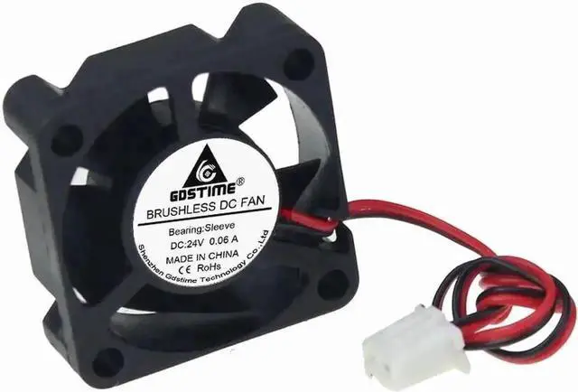 Alt view image 2 of 6 - WRIARICH 1 Pack Gdstime 3010 Mini DC Brushless Cooling Fan, 30×30×10mm 3CM 24V 2Pin Small Heatsink Fan
