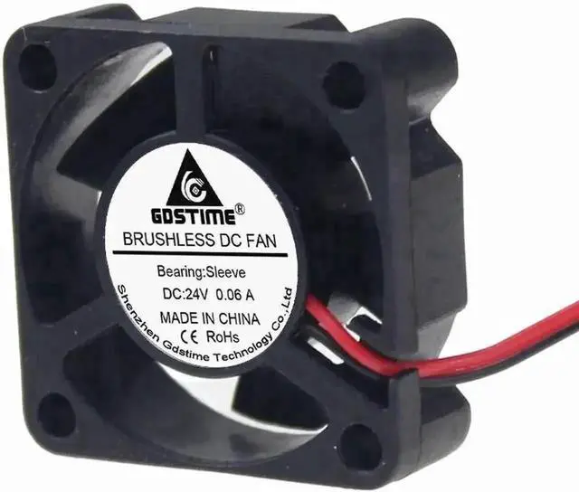 Alt view image 3 of 6 - WRIARICH 1 Pack Gdstime 3010 Mini DC Brushless Cooling Fan, 30×30×10mm 3CM 24V 2Pin Small Heatsink Fan