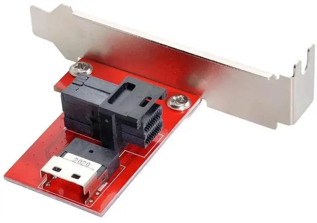 Alt view image 5 of 7 - WRIARICH PCIe 4.0 Slimline SAS SFF-8654 Female to Mini SAS HD SFF-8643 Female PCBA Adapter Card with Full Height & Low Profile Bracket