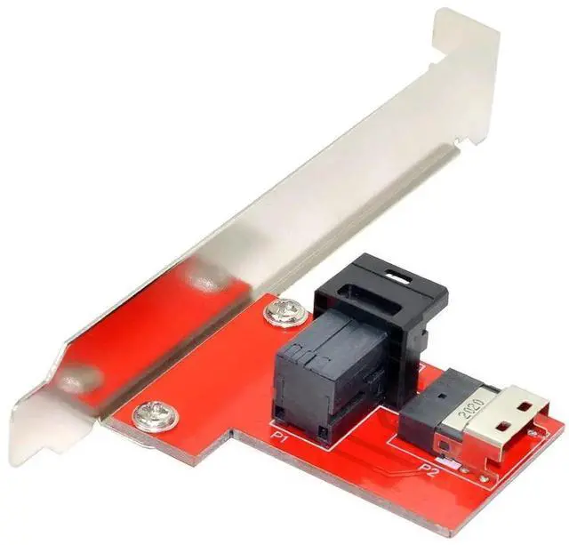 Alt view image 6 of 7 - WRIARICH PCIe 4.0 Slimline SAS SFF-8654 Female to Mini SAS HD SFF-8643 Female PCBA Adapter Card with Full Height & Low Profile Bracket