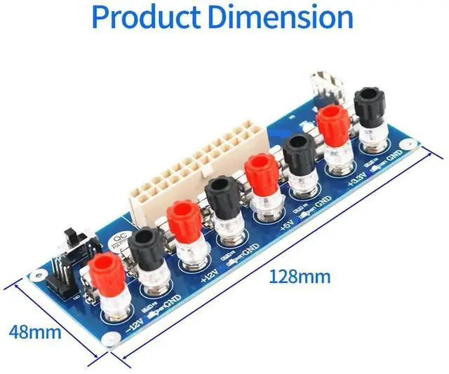 Alt view image 6 of 7 - WRIARICH 2Pcs 20/24Pin ATX Bench Power Breakout Board with 5V USB Port, PC ATX PSU Desktop Power Adapter Module, Blue