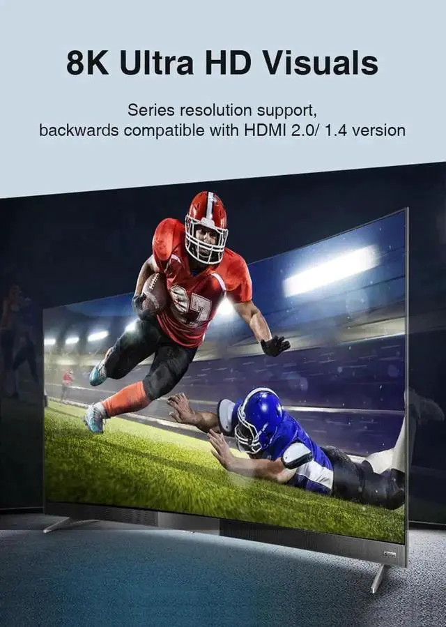 Alt view image 2 of 7 - WRIARICH Bi-Directional HDMI 2.1 Switch 2 in 1 Out / 1 in 2 Out, 48Gbps 8K@60Hz 4K@120Hz HDMI Switcher, Dynamic HDR & Dolby Atmos Supported, Compatible with QLED TV, PS5, Xbox, Fire Stick