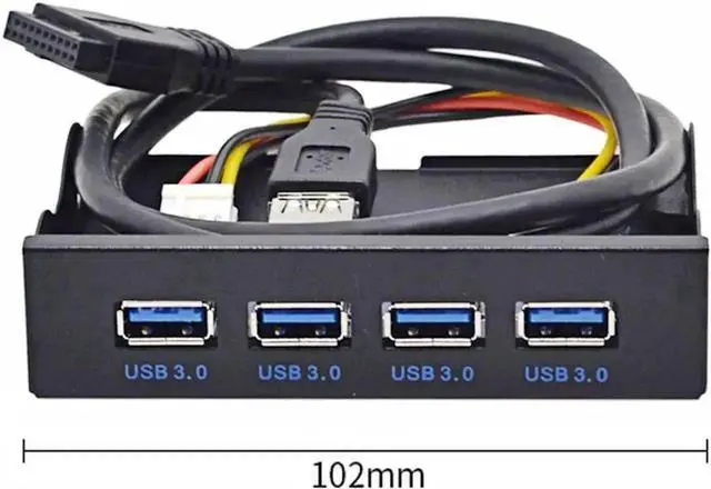 Alt view image 2 of 3 - WRIARICH 3.5 Inch Floppy Bay 4-Port USB 3.0 Front Panel Hub, Internal Expansion Dock with 20Pin Motherboard Header Cable for Desktop PC Case