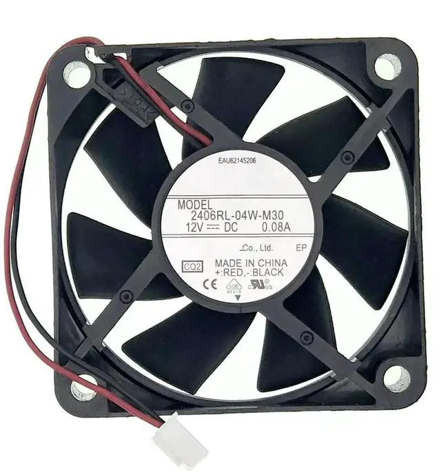 Main image of WRIARICH Replacement 6015 Silent Cooling Fan 2406RL-04W-M30, DC12V 0.08A, 60×60×15mm 2-Wire Axial Fan
