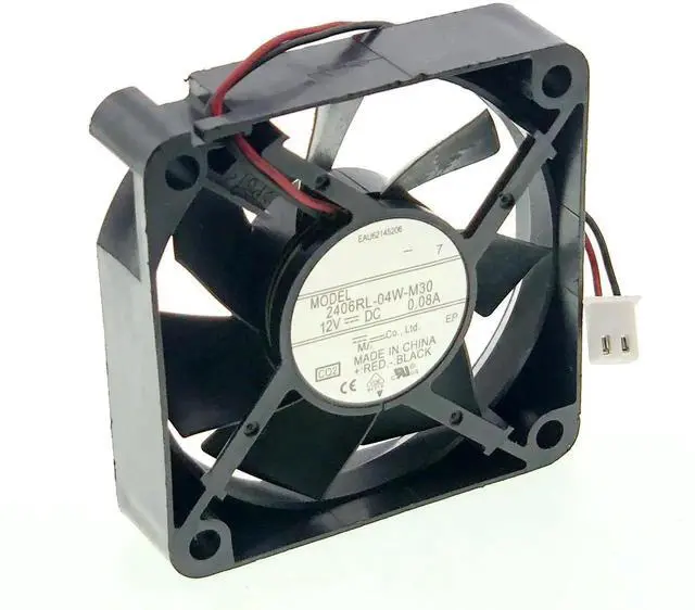 Alt view image 3 of 7 - WRIARICH Replacement 6015 Silent Cooling Fan 2406RL-04W-M30, DC12V 0.08A, 60×60×15mm 2-Wire Axial Fan