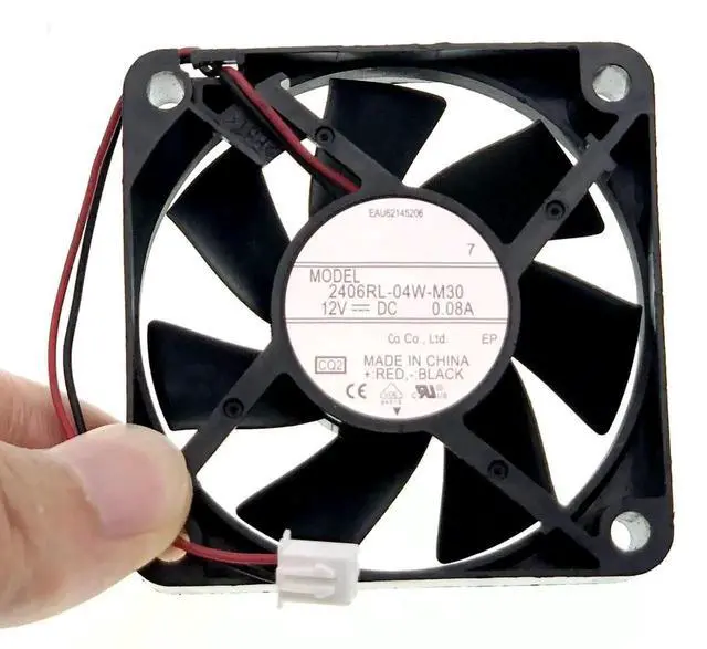 Alt view image 6 of 7 - WRIARICH Replacement 6015 Silent Cooling Fan 2406RL-04W-M30, DC12V 0.08A, 60×60×15mm 2-Wire Axial Fan