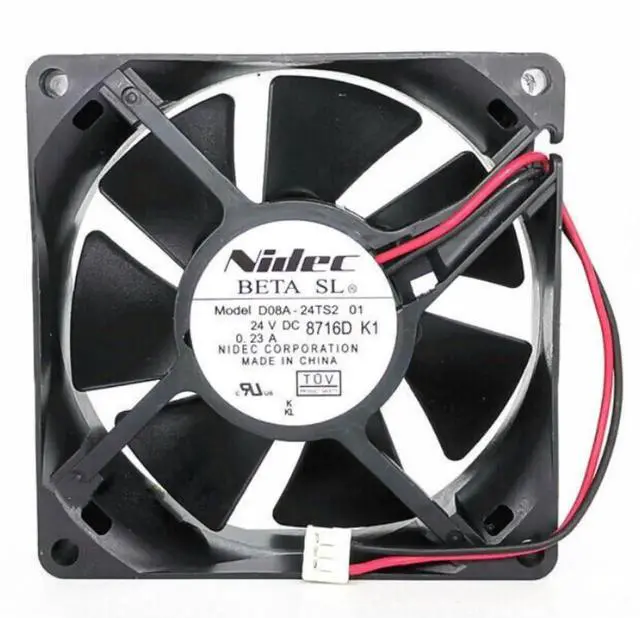 Main image of WRIARICH Nidec D08A-24TS2 01 8025 DC 24V 0.23A 2-Wire Axial Cooling Fan for Industrial Inverter