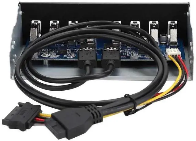Alt view image 3 of 7 - WRIARICH Front Panel USB 3.0 Hub 8 Ports, 19 Pin Header to 8-Port USB 3.0 Front Bay Adapter, Internal Optical Drive Bay USB Expansion Hub for Desktop PC Case