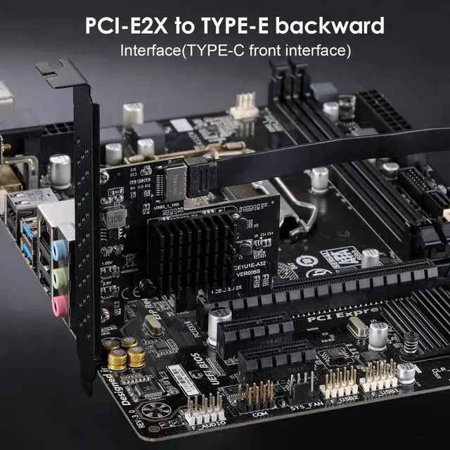 Alt view image 3 of 6 - WRIARICH PCIe 3.0 X2 USB3.1 Gen2 Expansion Card ASM3142, 10Gbps A-Key Type-E 20Pin Internal Front Type-C Header