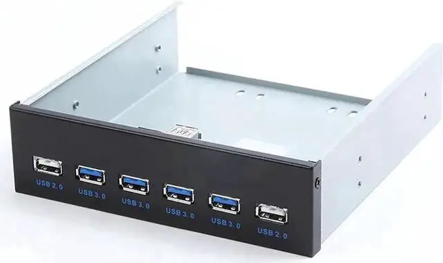 Main image of WRIARICH 5.25 Inch PC Front Panel 6-Port USB Hub, 4 USB3.0 + 2 USB2.0 with 2.6FT Internal Cable for Desktop Motherboard Header Connection
