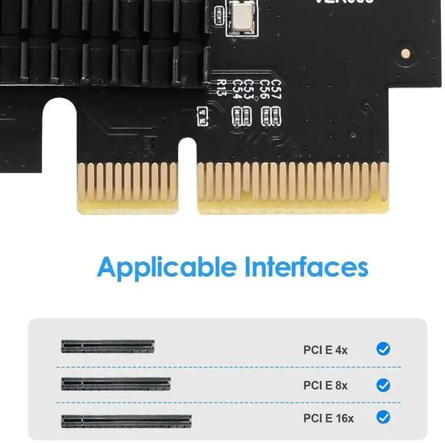 Alt view image 6 of 7 - WRIARICH PCIe 4x to 4 PCIe Slots Riser Multiplier Card, USB3.0 Expansion Adapter for Crypto Bitcoin Mining Rig