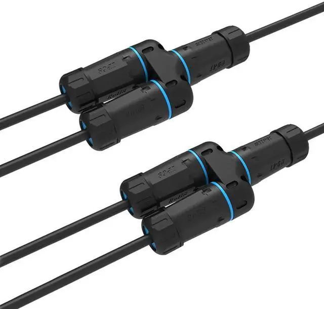 Main image of WRIARICH IP68 Waterproof RJ45 1-in-2-Out Ethernet Splitter Coupler, Dual Female Outdoor LAN Cable Connector Compatible with Cat5 Cat5e Cat6 Cat7 Cat8 Network Cables, 1 Pair