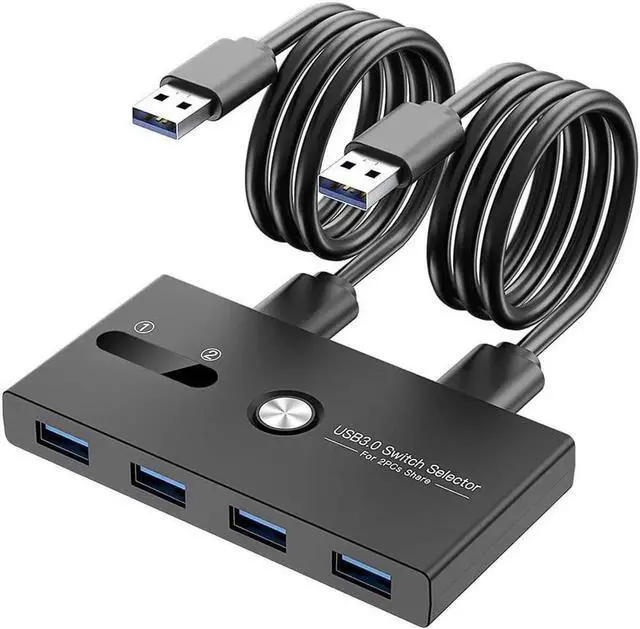 Main image of WRIARICH 4 Port USB 3.0 Switch Selector Box, High Speed USB Peripheral Sharing Hub for Mouse, Keyboard, U-Drive