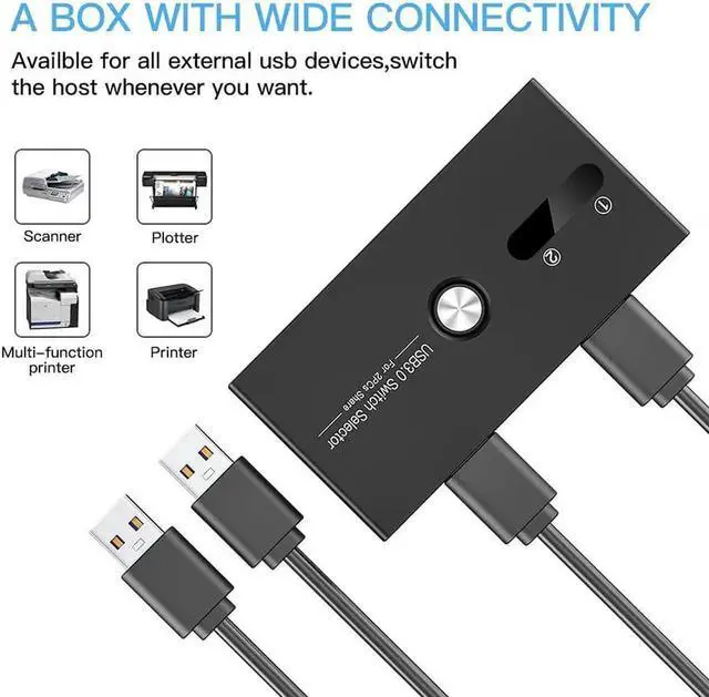 Alt view image 2 of 7 - WRIARICH 4 Port USB 3.0 Switch Selector Box, High Speed USB Peripheral Sharing Hub for Mouse, Keyboard, U-Drive