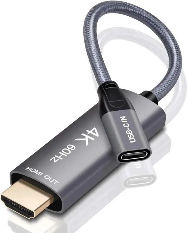 Main image of WRIARICH USB-C Female to HDMI Male Adapter Cable, USB 3.1 Type-C Thunderbolt 3 to HDMI Converter Supports 4K@60Hz for MacBook Pro Air Chromebook Pixel