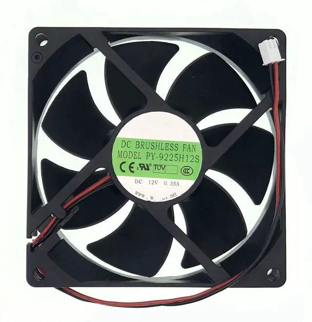Main image of WRIARICH Replacement 9025 Brushless Cooling Fan PY-9225H12S, DC 12V 0.35A, 90×90×25mm 2-Pin 2-Wire Fan