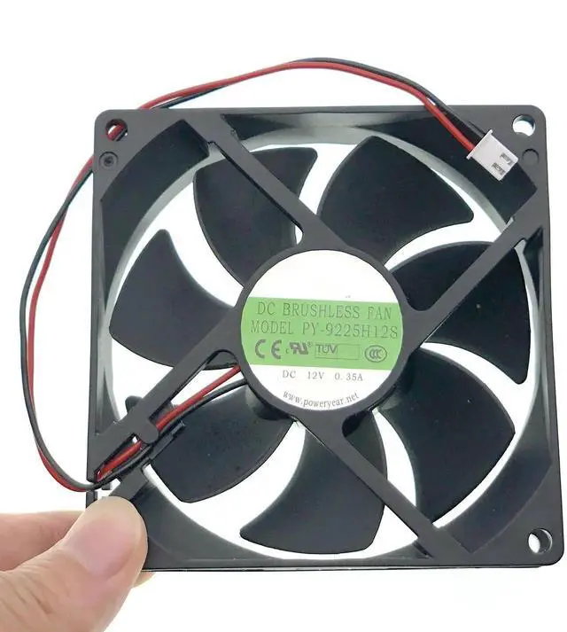 Alt view image 7 of 7 - WRIARICH Replacement 9025 Brushless Cooling Fan PY-9225H12S, DC 12V 0.35A, 90×90×25mm 2-Pin 2-Wire Fan
