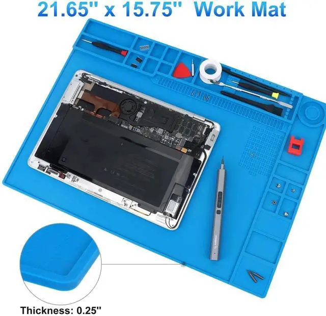 Alt view image 3 of 7 - WRIARICH Large Magnetic Silicone Soldering Mat, 21.7"×15.8", Heat Resistant up to 932°F for Electronics & PC Repair