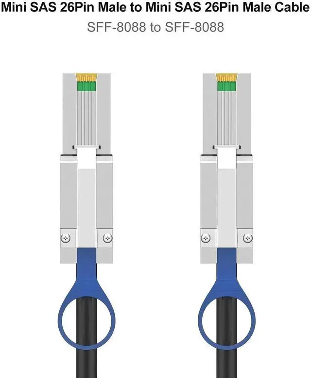 Alt view image 6 of 6 - WRIARICH 2M External Mini SAS Cable, SFF-8088 26Pin Male to SFF-8088 26Pin Male High-Speed Enterprise Storage Cable