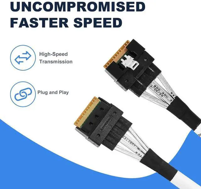 Alt view image 6 of 6 - WRIARICH PCIe X8 SlimSAS SFF-8654 74Pin Host to 8 x 7Pin SATA Target HD Cable, 85CM Server Storage Expansion Wire
