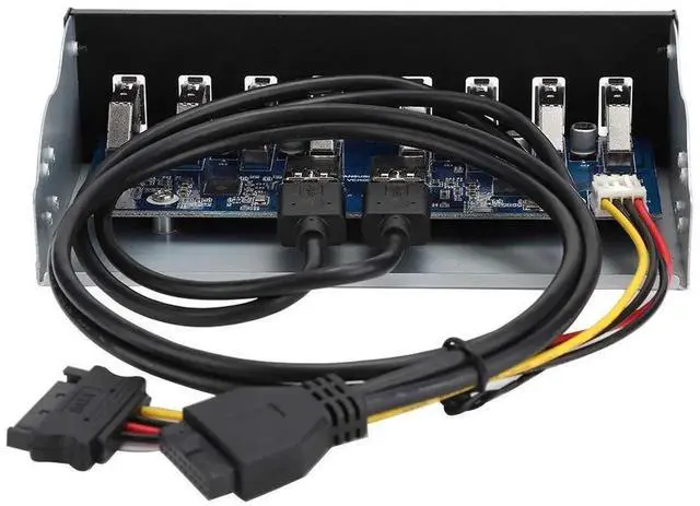 Alt view image 6 of 7 - WRIARICH 8-Port USB 3.0 Front Panel Hub, 19Pin Motherboard Header to 8 USB 3.0 Ports Optical Drive Bay Expansion Adapter for Desktop PC Chassis
