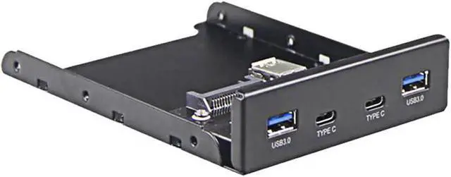 Alt view image 2 of 4 - WRIARICH 3.5 Inch Floppy Bay 4-Port USB Hub, Dual 5Gbps USB 3.1 Type-C + Dual USB 3.0 Type-A Front Panel Adapter, 19Pin USB 3.0 Header Splitter for Desktop PC Chassis