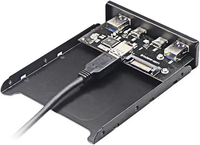 Alt view image 3 of 4 - WRIARICH 3.5 Inch Floppy Bay 4-Port USB Hub, Dual 5Gbps USB 3.1 Type-C + Dual USB 3.0 Type-A Front Panel Adapter, 19Pin USB 3.0 Header Splitter for Desktop PC Chassis