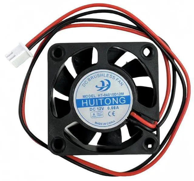 Main image of WRIARICH 40×40×10mm DC12V 0.08A 2-Wire Brushless Cooling Fan, Silent 4cm Replacement Fan Model HT-04010D12M
