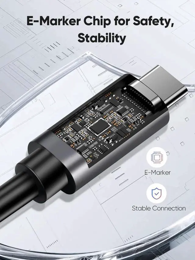 Alt view image 7 of 7 - WRIARICH 5FT USB4 Cable, 80Gbps Bidirectional, 120Gbps Unidirectional Bandwidth, 8K@60Hz, 240W PD Charging, USB-IF Certified, Compatible with Thunderbolt 5/4/3, USB4, SSD, MacBook M4 Pro, Docks, eGPU