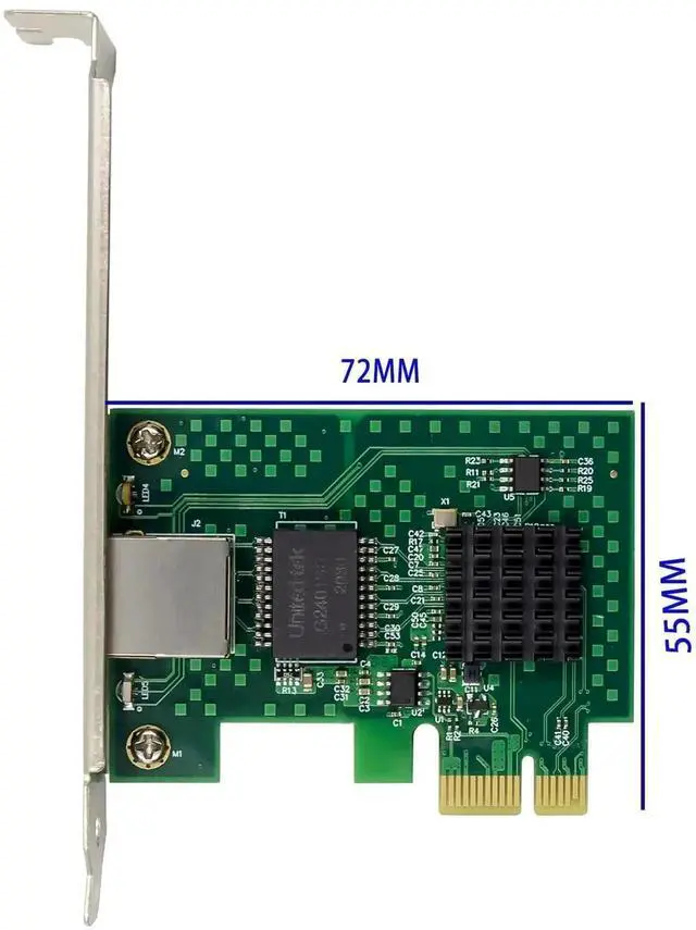 Alt view image 2 of 7 - WRIARICH PCIe 3.1 2.5GBase-T NIC with Intel I225-V Chip, 2500/1000/100Mbps RJ45 LAN Card + 3ft Cat8 Cable, Low Profile Bracket for Win10/11