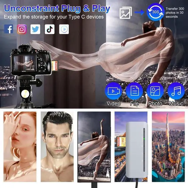 Alt view image 5 of 7 - 7-in-1 USB C Multi Card Reader, 5Gbps Aluminum Memory Card Adapter Supports SD/TF/CF/XD/Memory Stick Pro Duo, OTG Card Reader for Digital Cameras, iPhone 15/16, Android Phones, Tablets & Laptops